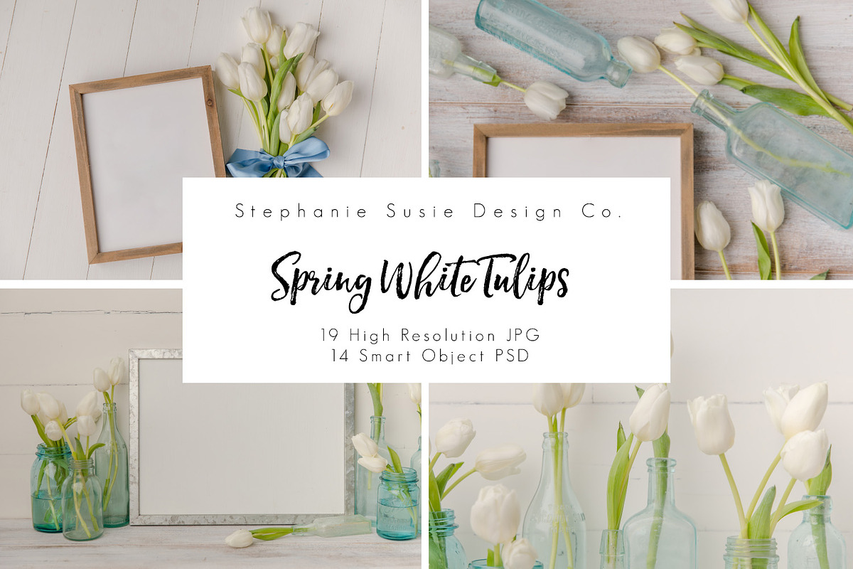 Spring White Tulips Mock Up Bundle, a Device Mockup by Susie Design Co (Photo 1 of 3)