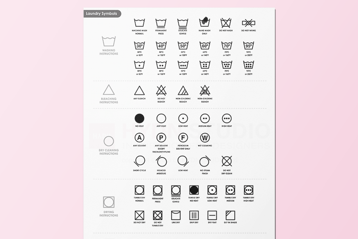 Laundry Symbols Vector, an Outline Icon by HYDNSTUDIO (Photo 4 of 5)