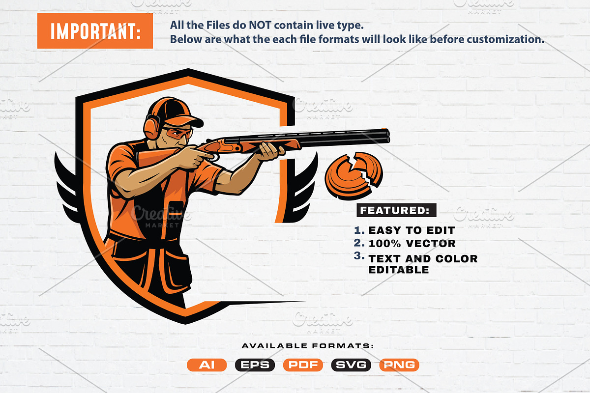 Trapshooting Badge Logo Clipart, a Sport Illustration by Guavanaboy (Photo 2 of 3)