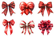Red Coquette Christmas Bow Clipart, an Illustration by DreamArtGraphic (Thumbnail 2 of 5)
