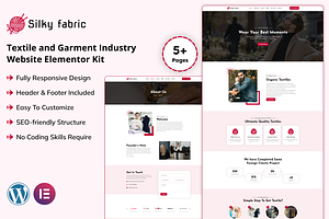 Silky-Fabric Textile Elementor Kit