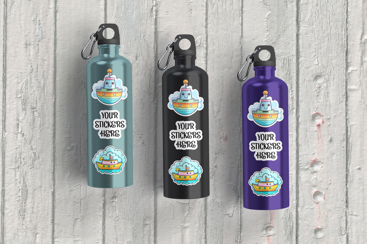 Tumbler Sticker Mockup, an Advertising Mockup by Rami's Mockups (Photo 4 of 9)