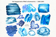 Blue Galaxy Watercolor Logo Splash, a Texture Graphic by Mia Digital (Thumbnail 2 of 4)
