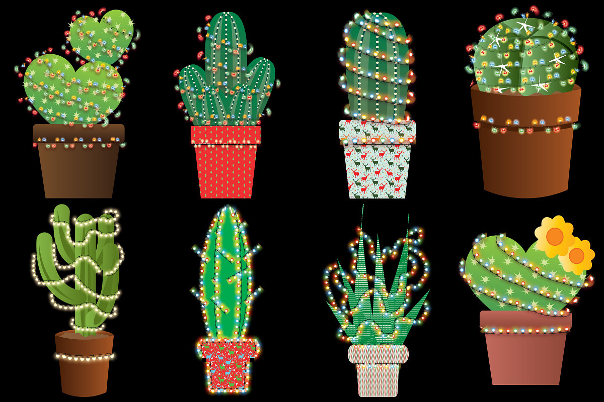 Christmas Cactus AI EPS PNG, an Illustration by FrankiesDaughtersDesign (Photo 4 of 11)