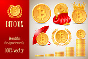 Bitcoin conceptual set, an Object Graphic by Vector beauty (Thumbnail 1 of 3)