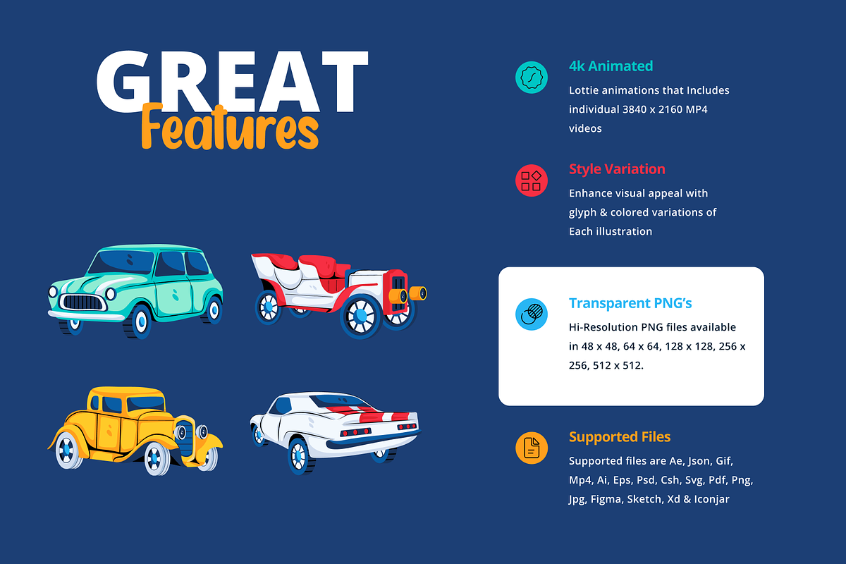 Animated Antique Car Vectors, a Duotone Icon by Prosymbols (Photo 2 of 14)