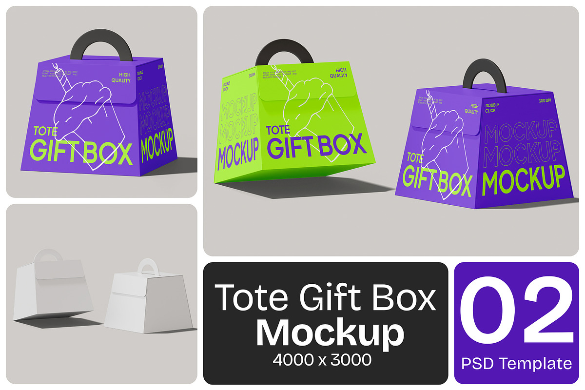 Gift Box Mockup, a Packaging Mockup by Permadi Creative (Photo 1 of 3)