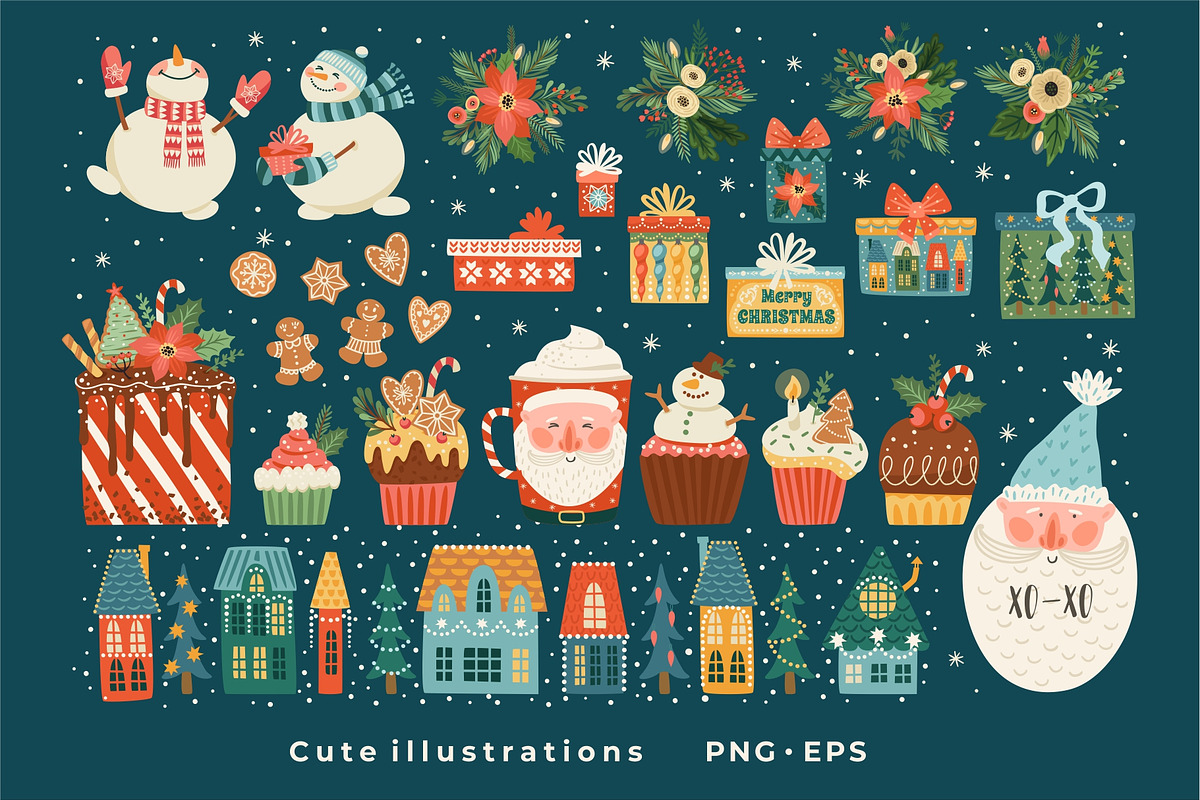 Christmas Clipart, a Decorative Illustration by Nadia Grapes (Photo 2 of 5)