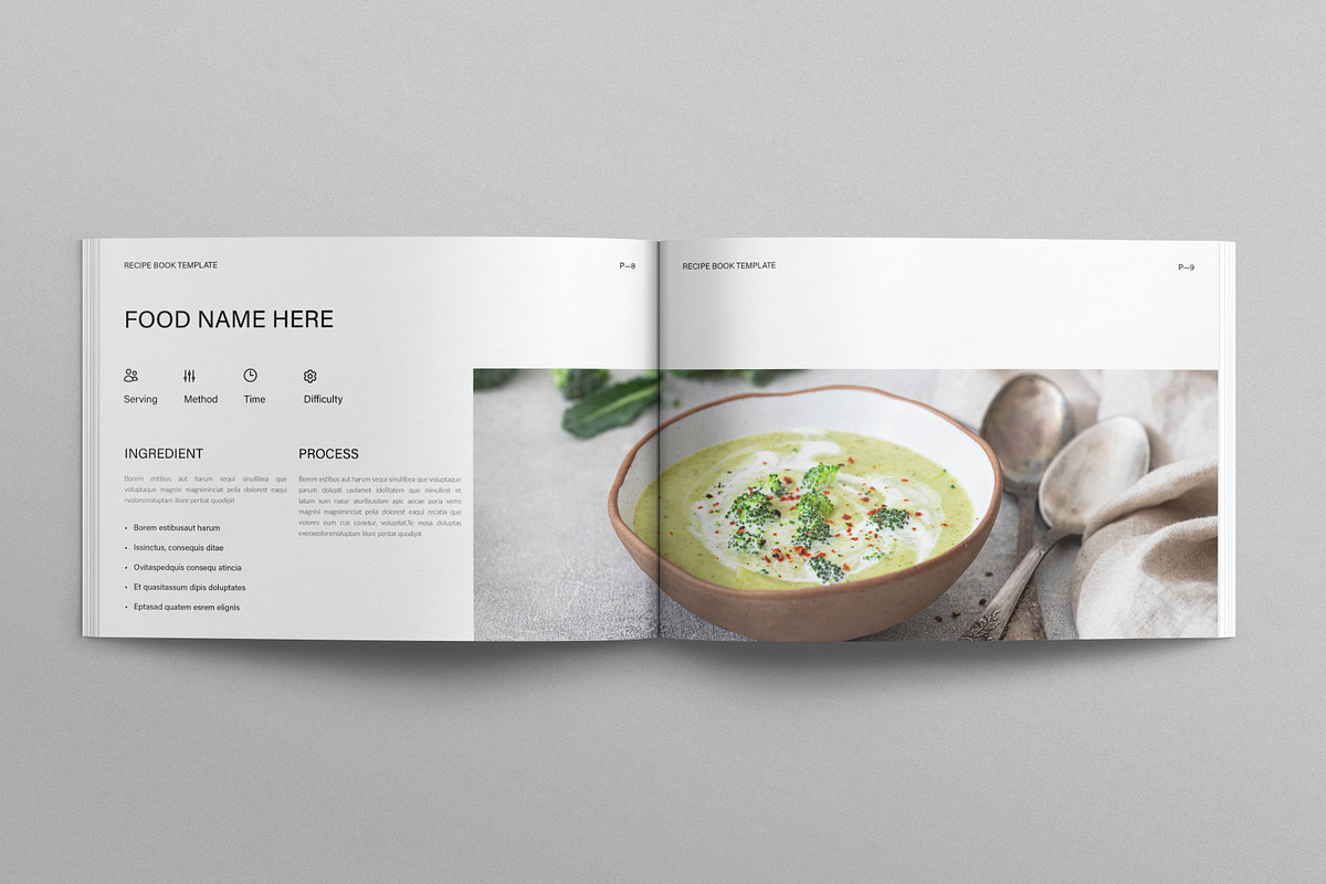 Recipe Cookbook Template Landscape, a Brochure Template by E-Type (Photo 4 of 8)