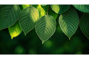 Close-up of green leaves with, a Nature Photo by Sergey Kotenev