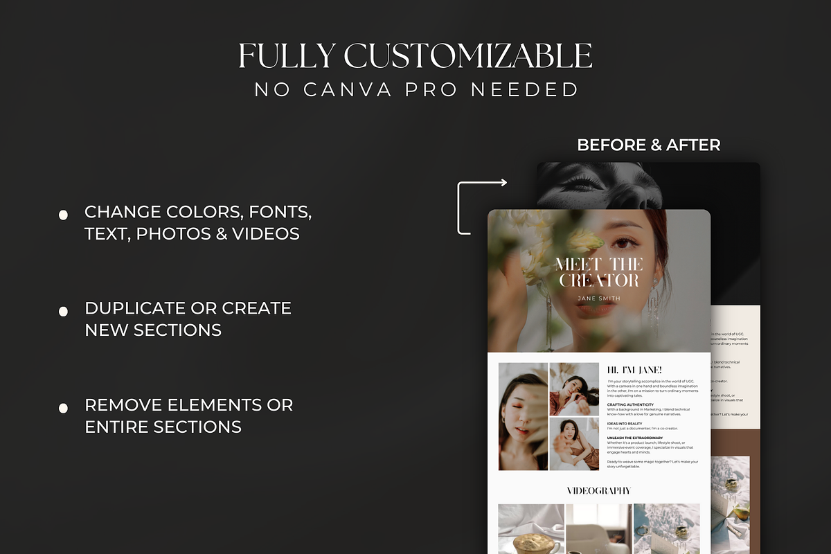 UGC Portfolio Template for Canva, an App Template by Gilla Templates (Photo 4 of 8)