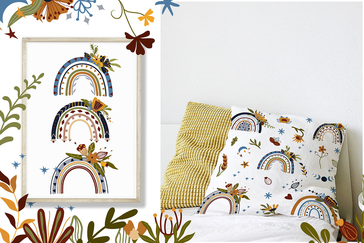 Boho Rainbows, Floral Rainbows, a Decorative Illustration by Usis (Photo 6 of 10)