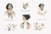 Winter watercolor clipart set, a Decorative Illustration by Patishop Art (Thumbnail 4 of 10)