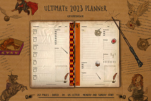 2023 Dated Planner For Gryffindors