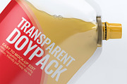 Transparent Doypack Package Mock-Up, a Packaging Mockup by DesignRushMarket (Thumbnail 3 of 6)