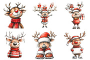Quirky Funny Christmas Reindeer Clip, an Illustration by Daily.Designs (Thumbnail 2 of 5)