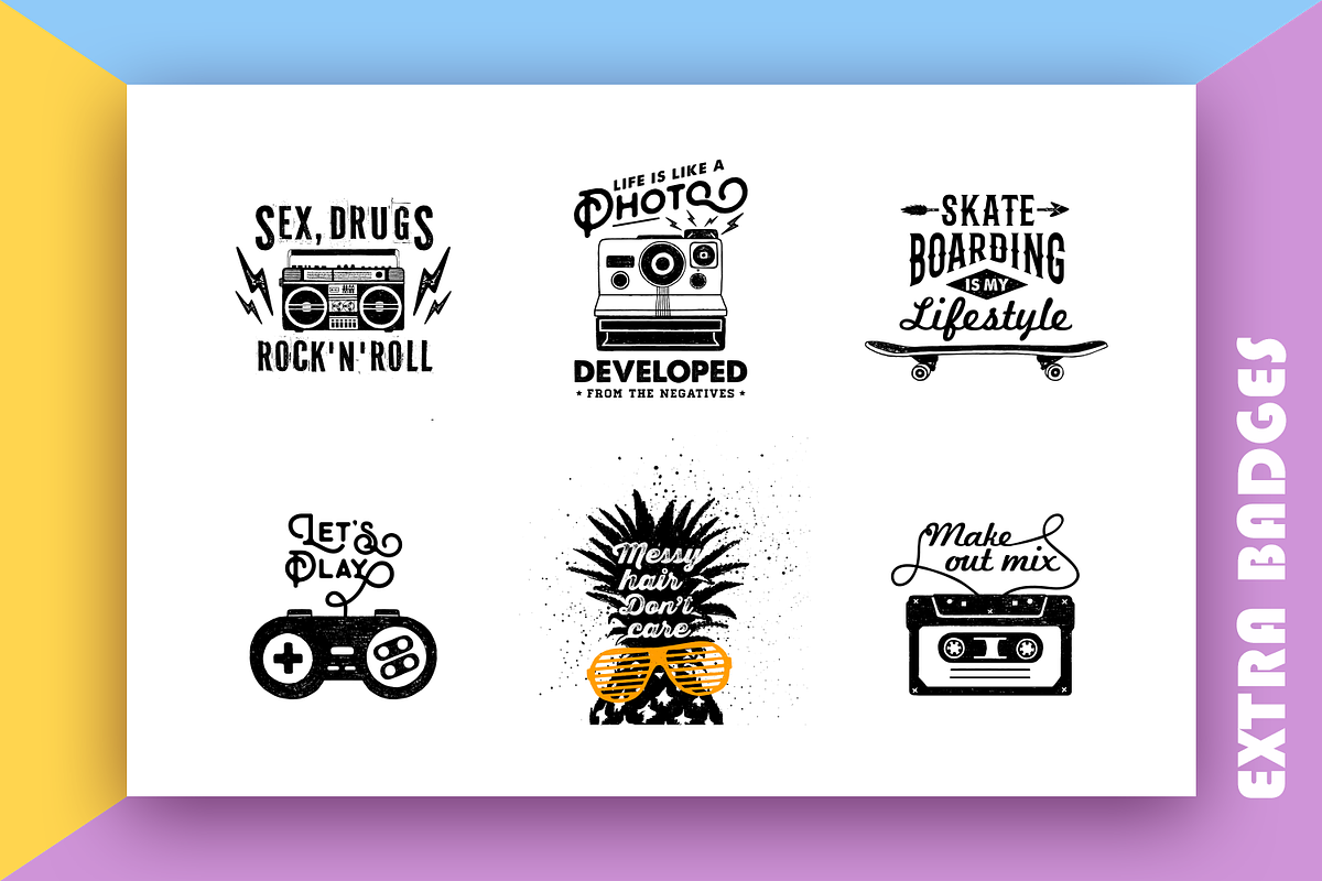 Back to the 90's. 15 Hand Drawn Pics, a Texture Illustration by Cosmic Store (Photo 5 of 8)