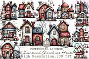 Whimsical Christmas House Clipart, an Illustration by Sublimation Artist (Thumbnail 1 of 6)