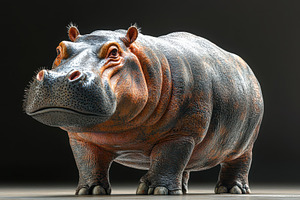 Realistic representation of a hippop, a Photo by Tanuart