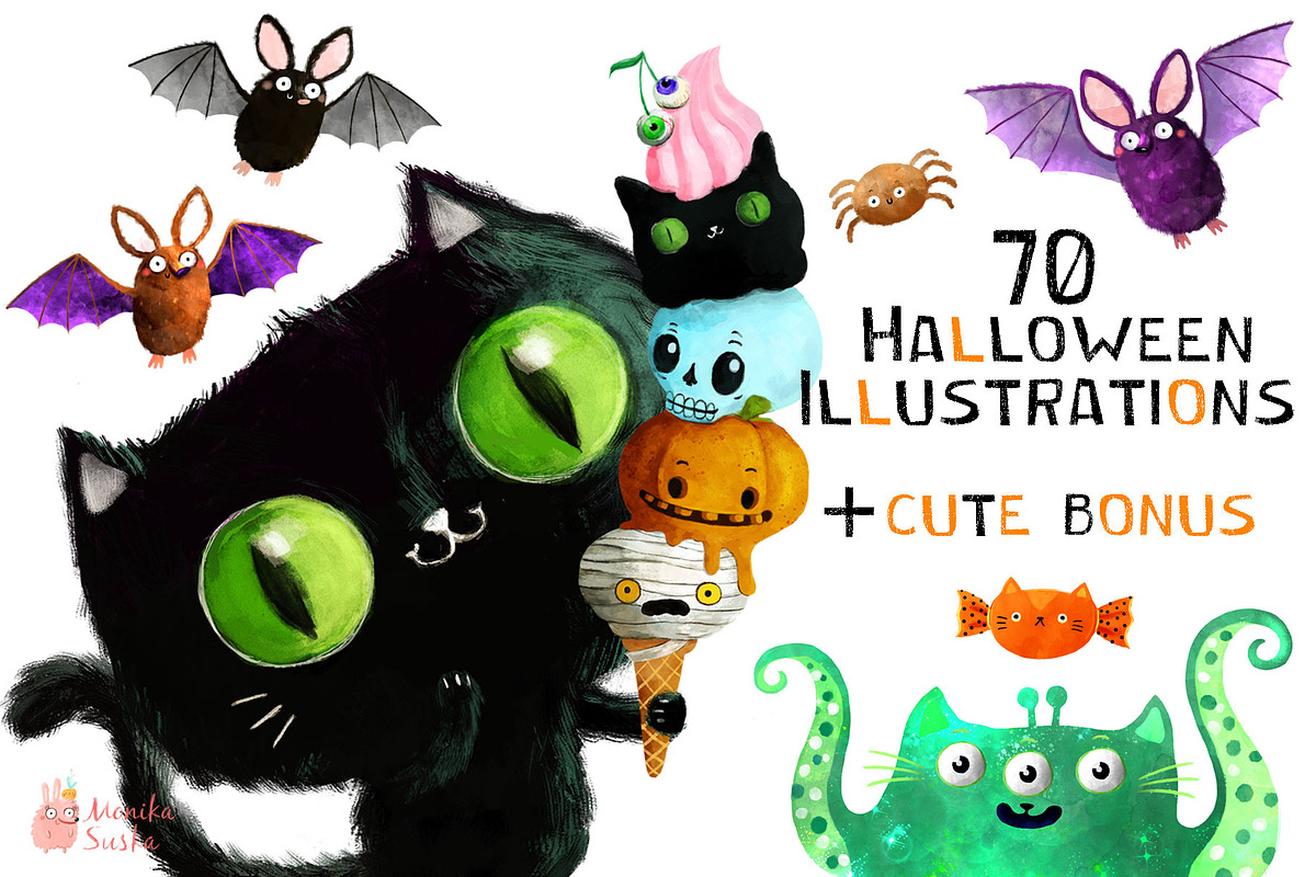 Halloween illustrations, an Illustration by monika.suska (Photo 1 of 8)