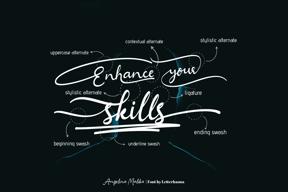 Angelina Malika Font, a Handwritten Font by Letterhanna Studio (Photo 3 of 15)