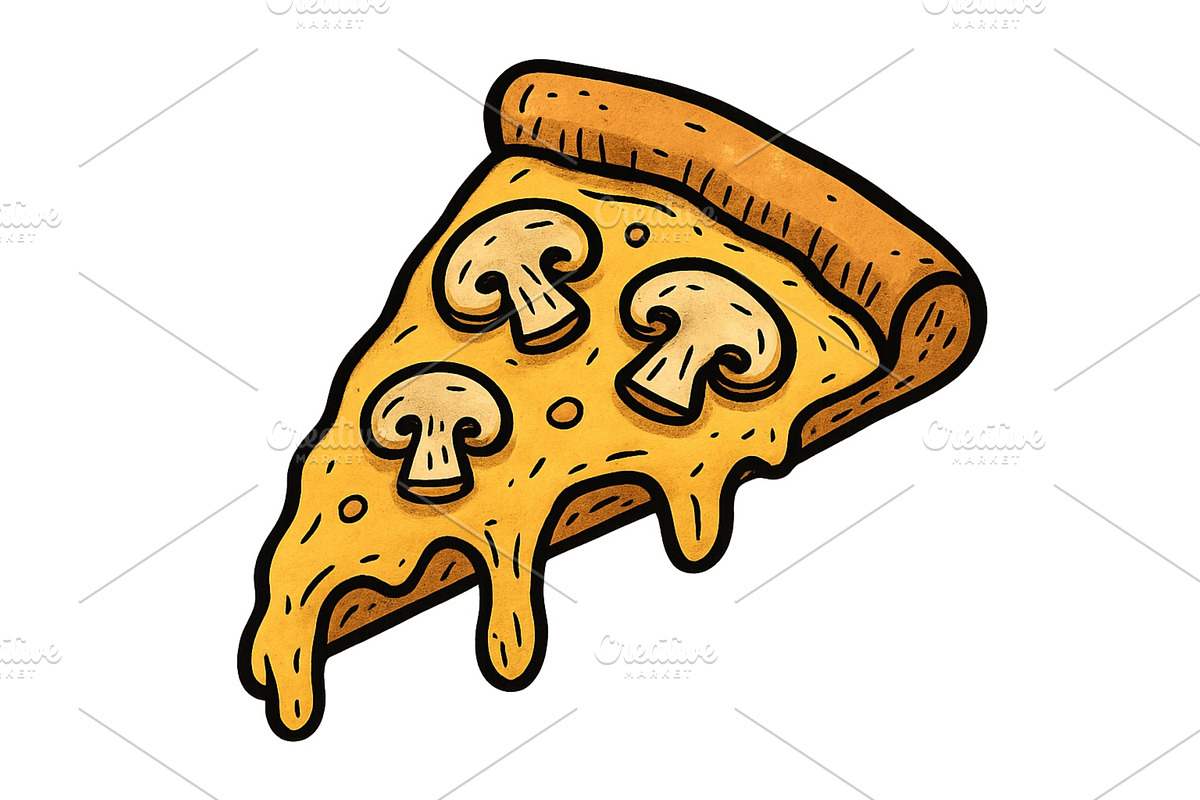 Delicious slice of cheese pizza, a Food Illustration by ZinetroN