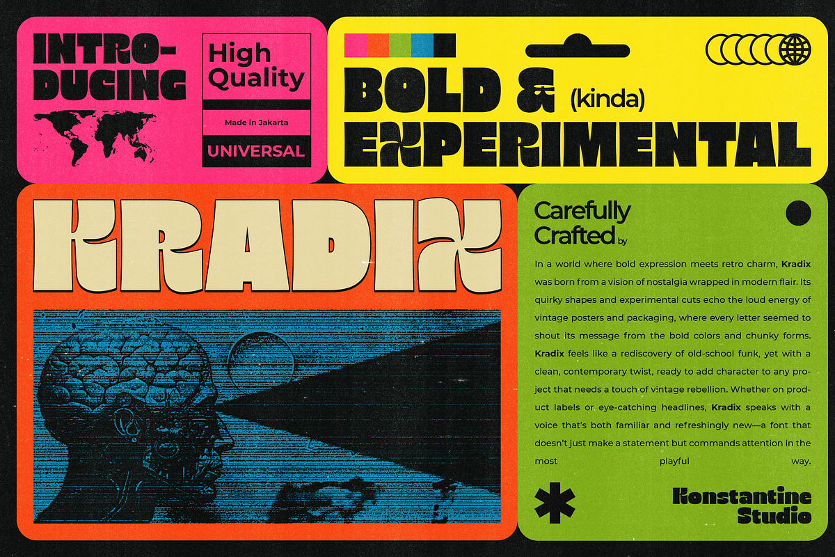 Kradix - Experimental Bold Fonts, a Sans Serif Font by Konstantine Studio (Photo 1 of 7)