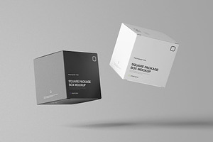 Square Package Box Mockup