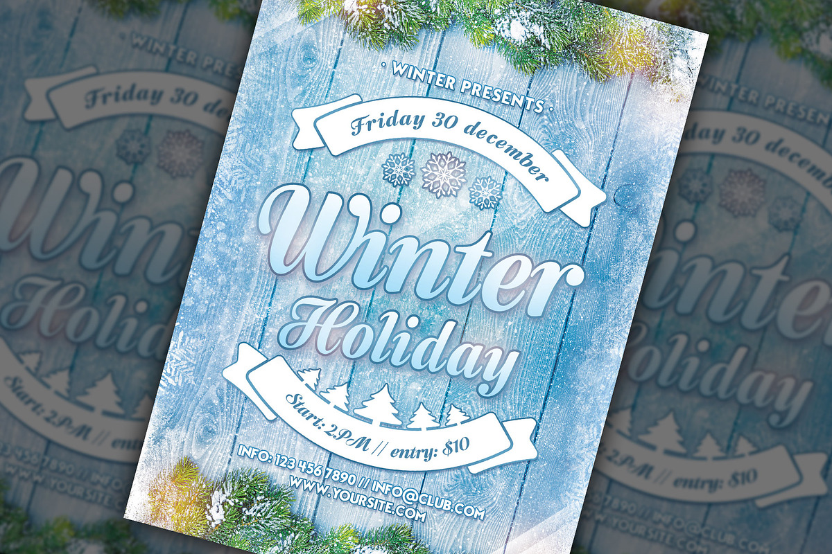 Winter Holiday Flyer, a Flyer Template by Rafoz (Photo 2 of 4)