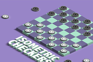 Isometric Checkers Mockup