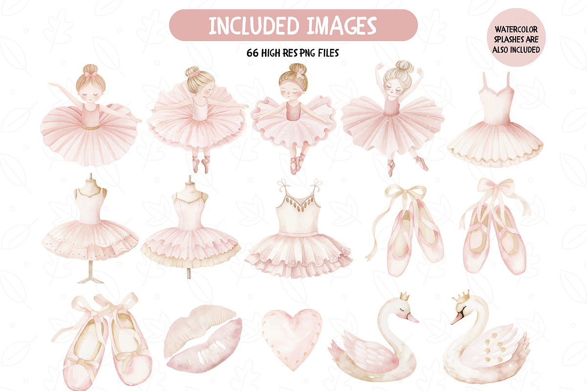Tiny Ballerina Clipart Set, an Illustration by TatiMockup (Photo 3 of 6)