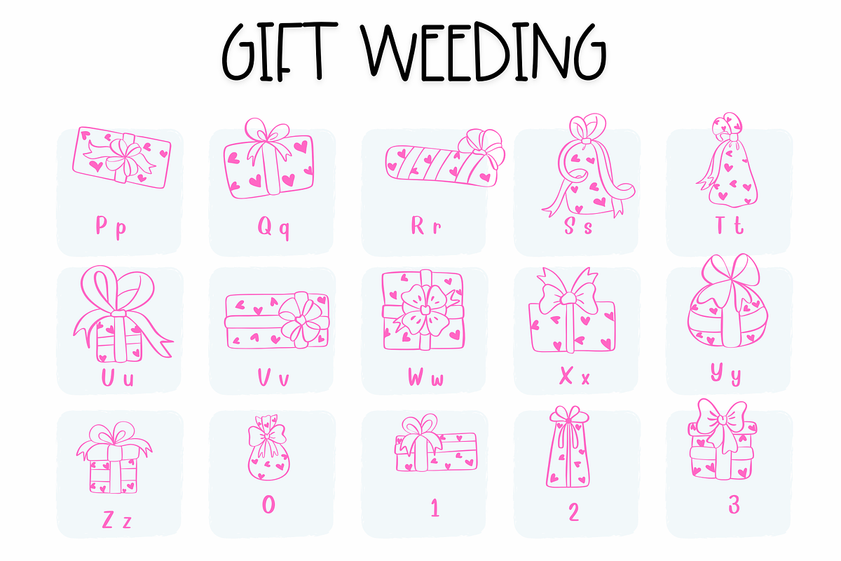Gift Weeding | Symbols Fonts, a Symbol Font by Sirinart (Photo 3 of 7)