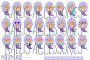 MERMAID EMOJIS CLIPART - SVG and PNG, a Graphic by Millie Paper Co. (Thumbnail 3 of 4)