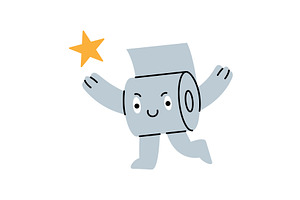 A cute toilet paper character, an Object Illustration by GraphiShop