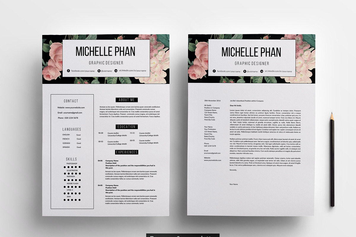 2 page resume template, a Resume Template by Chic templates (Photo 3 of 4)