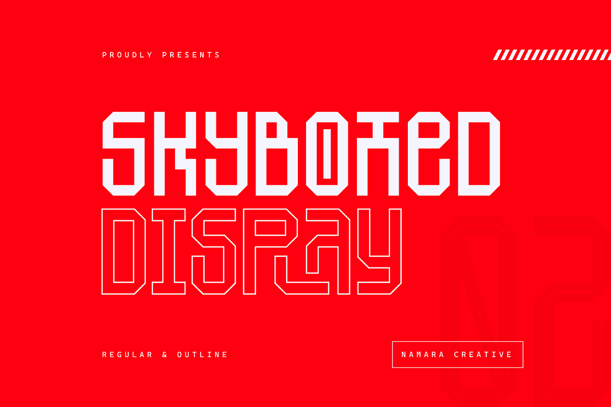 SkyBoxed - Futuristic Display Fonts, a Font by Namara Creative Studio (Photo 1 of 9)