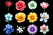 Gemstone Floral Fusion Clipart png, a Decorative Illustration by FloridPrintables (Thumbnail 3 of 9)