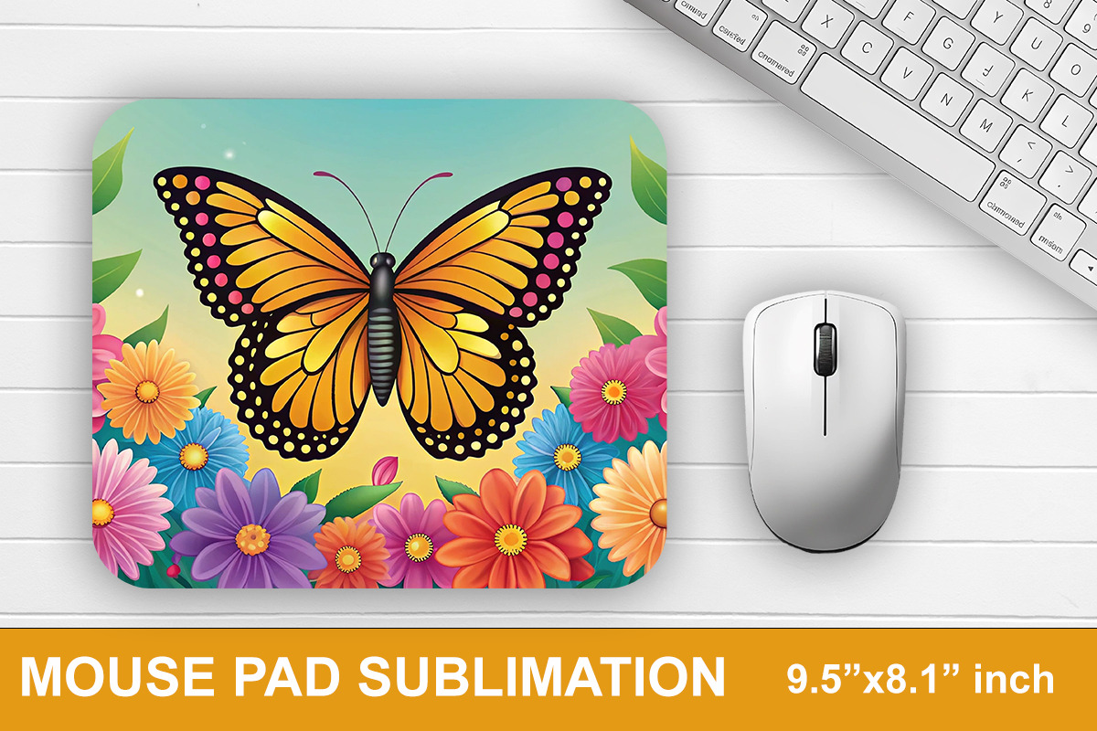 Floral Butterfly Mouse Pad Bundle, a Graphic by crative8112 (Photo 8 of 10)