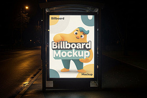Bus Stop Billboard Mockup, an Advertising Mockup by Designer Dude