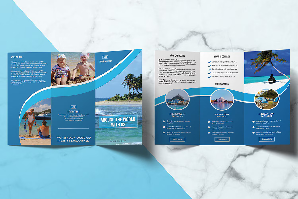 TriFold Travel Agency Brochure, a Brochure Template by retrographix (Photo 2 of 4)