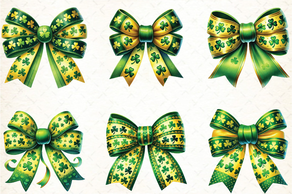 Watercolor St Patrick's Day Bow, an Illustration by DreamCafeArt (Photo 2 of 5)