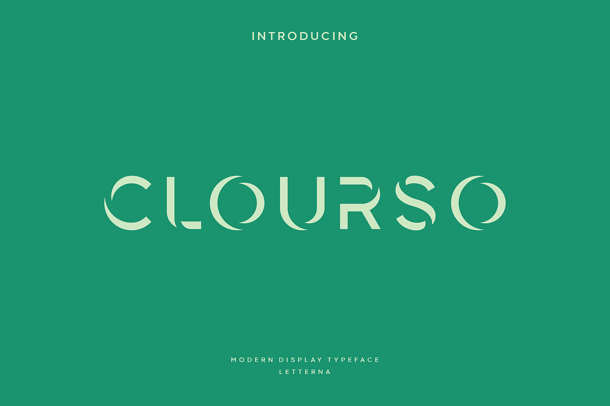 Clourso - Modern Futuristic Typeface, a Sans Serif Font by Letterna (Photo 1 of 4)