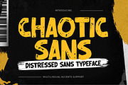 Chaotic Sans – Distressed Display, a Sans Serif Font by Almarkhatype (Thumbnail 1 of 8)