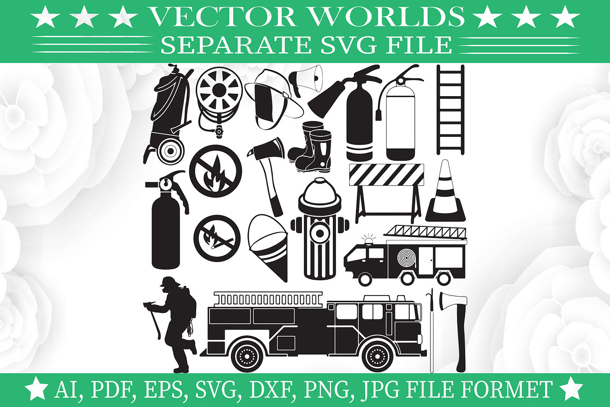 Firefighter Equipment Svg, Fire Svg, an Object Graphic by VectorWorlds (Photo 1 of 3)