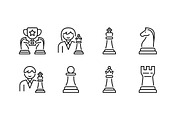 Chess Icon Set, an Outline Icon by Eklip Studio (Thumbnail 3 of 3)