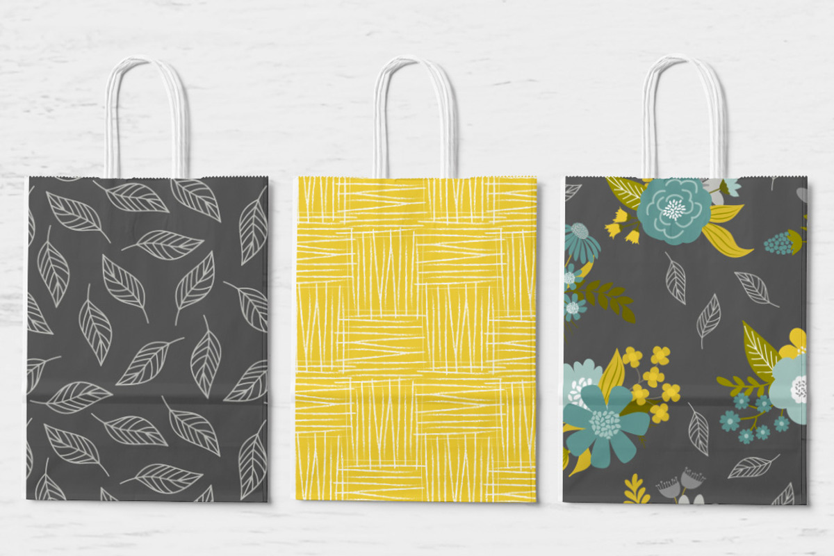 Modern Teal, Grey & Mustard Patterns, a Pattern Graphic by Wild Twig Co (Photo 4 of 5)