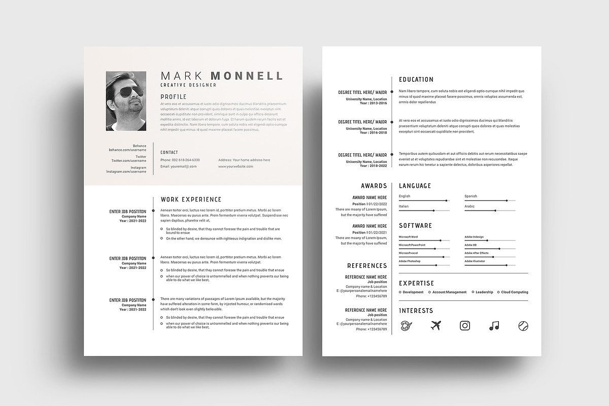 Resume  Design / CV Template, a Resume Template by Runner Design (Photo 4 of 7)