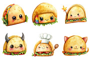 Kawaii Taco Clipart Bundle, an Illustration by Pixels.Craft (Thumbnail 2 of 7)