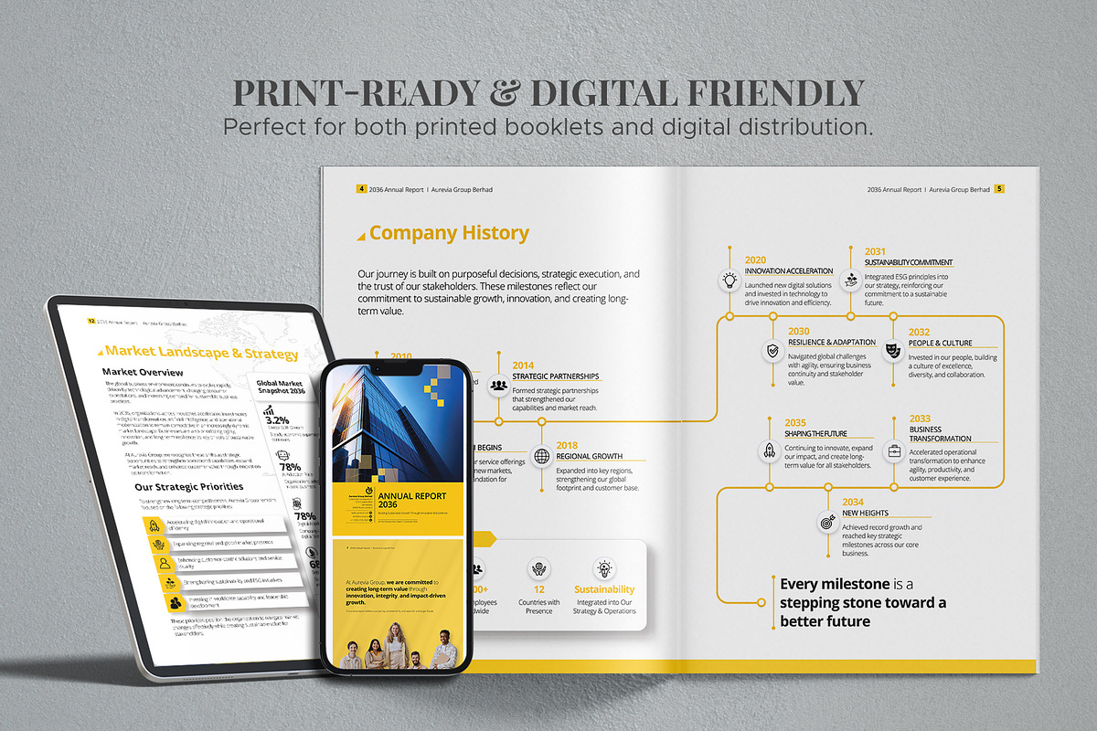 Annual Report Template Canva, a Brochure Template by Oshin Design (Photo 5 of 6)