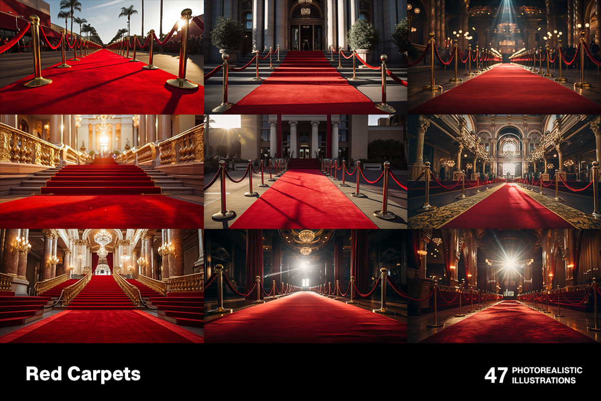 Red Carpets. 47 images, a Decorative Illustration by Handmadefont (Photo 8 of 12)